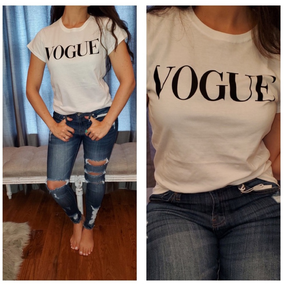 LAST 1❤️VOGUE white cotton tee shirt - Picture 3 of 12